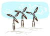 Cartoon wind turbines